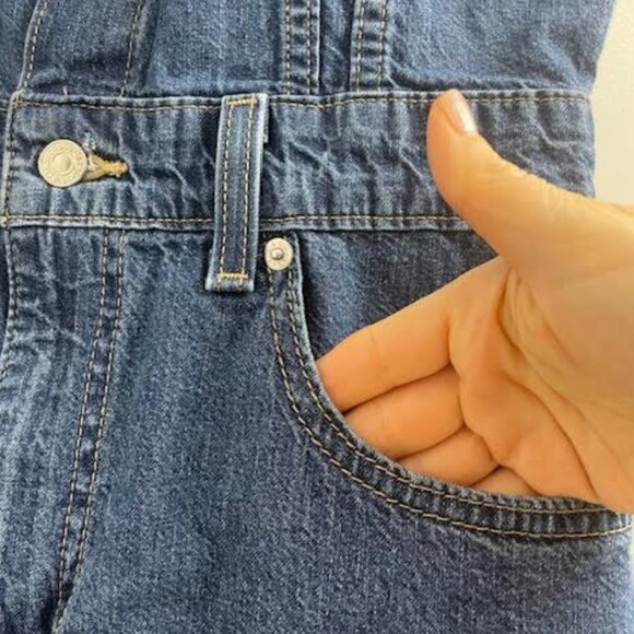 LEVI's Women's Type III Romper XS Denim Medium Wash Blue Button Pockets NWOT - Picture 11 of 14